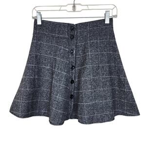 Dark Grey Gray Plaid Mini Skirt